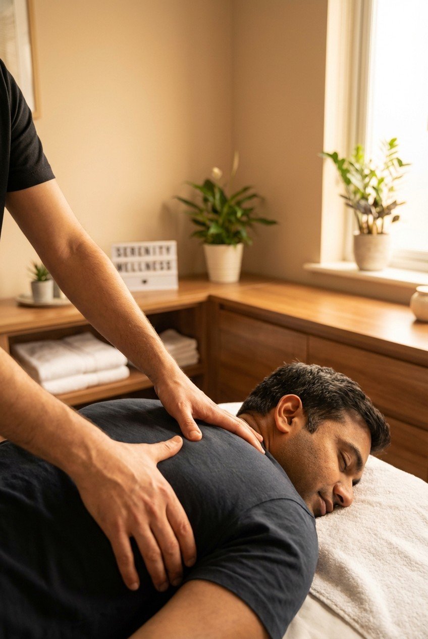 A relaxing wellness therapy setting